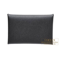 Hermes　Calvi　Black　Epsom leather