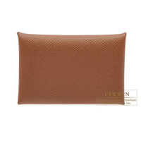 Hermes　Calvi　Miel　Epsom leather