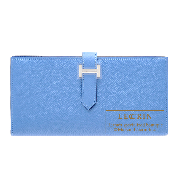 Hermes　Bearn Soufflet　Blue paradise　Epsom leather　Silver hardware