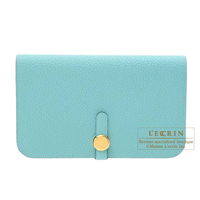 Hermes　Dogon GM　Blue atoll　Togo leather　Gold hardware