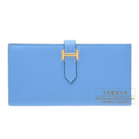 Hermes　Bearn Soufflet　Blue paradise　Epsom leather　Gold hardware