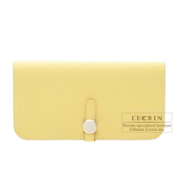 Hermes　Dogon Long　Jaune poussin　Togo leather　Matt silver hardware