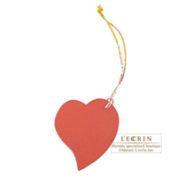 Hermes　Petit H GM　Heart Charm　Dark red/Green　Epsom leather/　Clemence leather