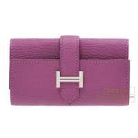 Hermes　Bearn key case/4 key holder　Anemone　Chevre myzore goatskin　Silver hardware