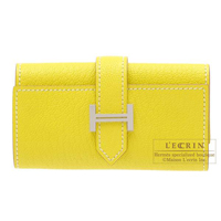 Hermes　Bearn key case/4 key holder　Lime　Chevre myzore goatskin　Silver hardware