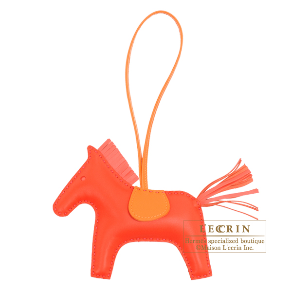 Hermes　Rodeo charm GM　Rouge indien/　Rose jaipur　Agneau