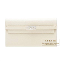 Hermes　Kelly wallet long　Craie　Epsom leather　Silver hardware