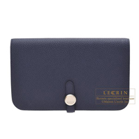 Hermes　Dogon GM　Blue nuit　Togo leather　Silver hardware