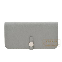 Hermes　Dogon Long　Gris mouette　Togo leather　Silver hardware