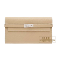 Hermes　Kelly wallet long　Trench　Epsom leather　Silver hardware