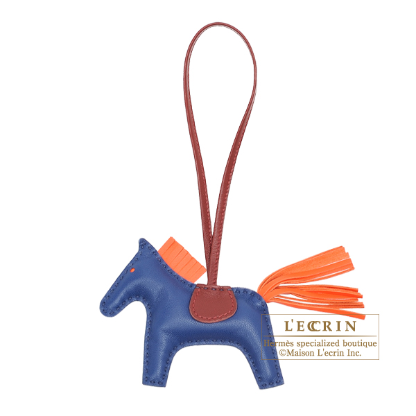 Hermes　Rodeo charm PM　Blue de malte/　Orange poppy　Agneau