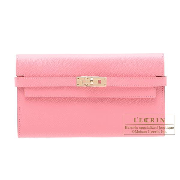 Pink birkin and rose confetti kelly wallet