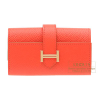 Hermes　Bearn key case/4 key holder　Rose jaipur　Epsom leather　Champagne gold hardware