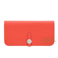 Hermes　Dogon Long　Rouge pivoine　Togo leather　Silver hardware