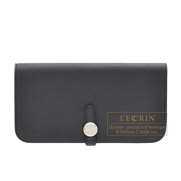 Hermes　Dogon Long　Black　Togo leather　Silver hardware