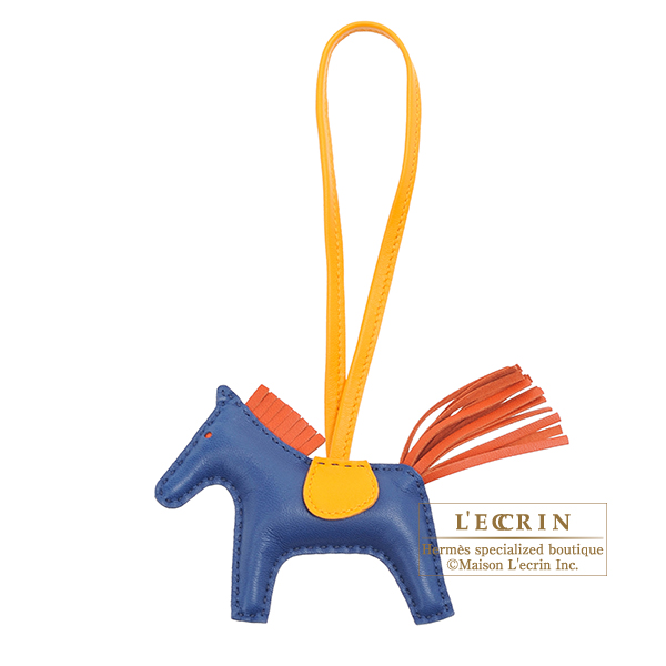 Hermes　Rodeo charm PM　Blue de malte/　Cornaline　Agneau