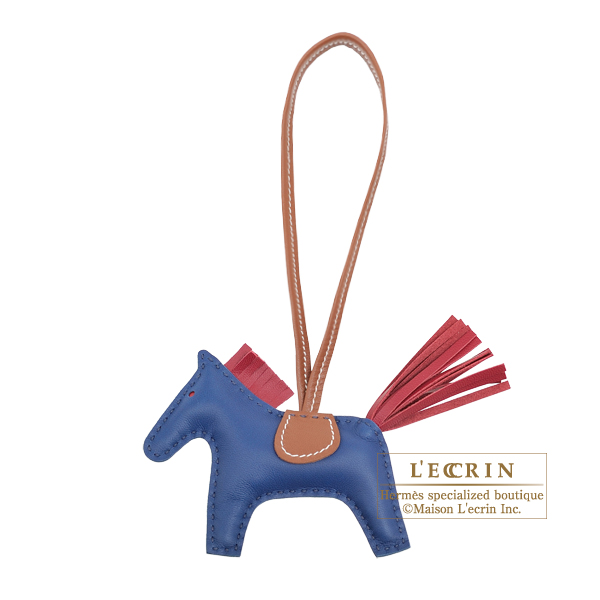 Hermes　Rodeo charm PM　Blue de malte/　Ruby　Agneau