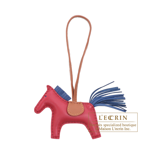 Hermes　Rodeo charm PM　Ruby/　Blue de malte　Agneau