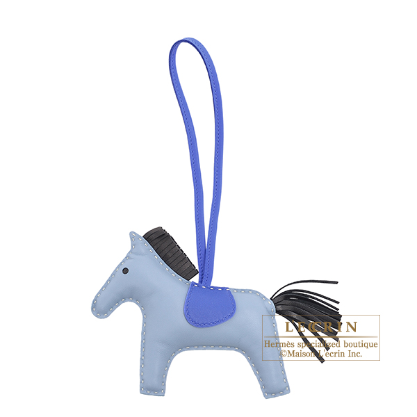 Hermes　Rodeo charm MM　Blue lin/Black　Agneau