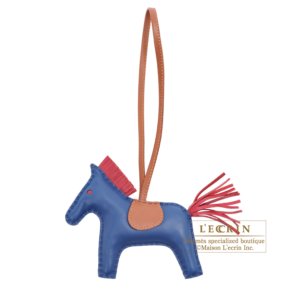 Hermes　Rodeo charm MM　Blue de malte/　Ruby　Agneau