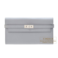 Hermes　Kelly wallet long　Blue glacier　Epsom leather　Silver hardware