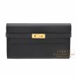 Hermes　Kelly wallet long　Black　Epsom leather　Gold hardware