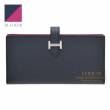 Hermes　Bearn Soufflet Verso　Blue indigo/Rose purple　Epsom leather　Silver hardware