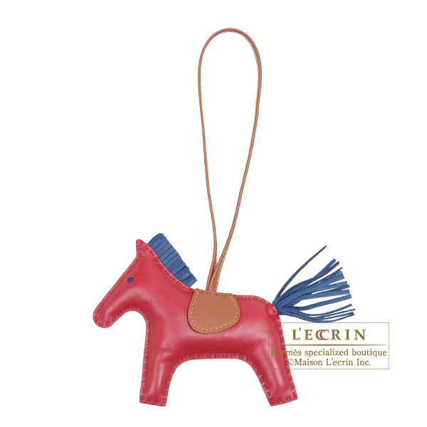 Hermes　Rodeo charm MM　Ruby/　Blue de malte　Agneau