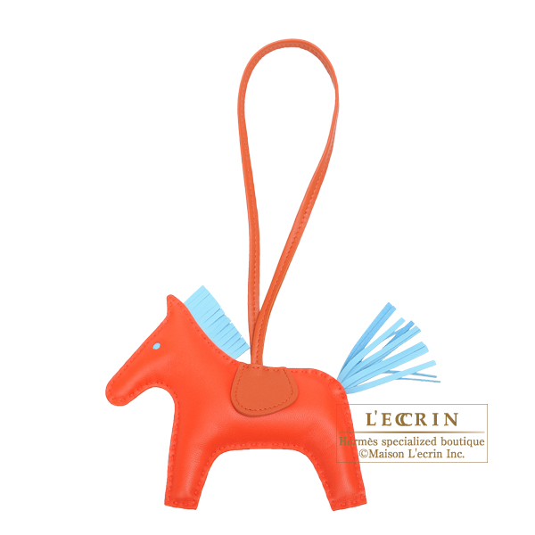 Hermes　Rodeo charm MM　Capucine/Celeste　Agneau