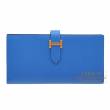 Hermes　Bearn Soufflet　Blue zellige　Epsom leather　Gold hardware