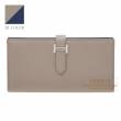 Hermes　Bearn Soufflet Verso　Gris asphalt/　Blue indigo　Epsom leather　Silver hardware