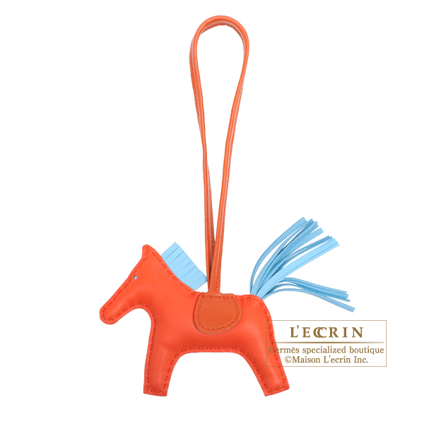 Hermes　Rodeo charm PM　Capucine/Celeste　Agneau