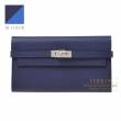 Hermes　Kelly wallet long Verso　Blue encre/Blue zellige　Epsom leather　Silver hardware