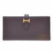 Hermes　Bearn Soufflet　Raisin　Epsom leather　Gold hardware