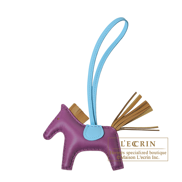 Hermes　Rodeo charm PM　Violet/Kraft　Agneau