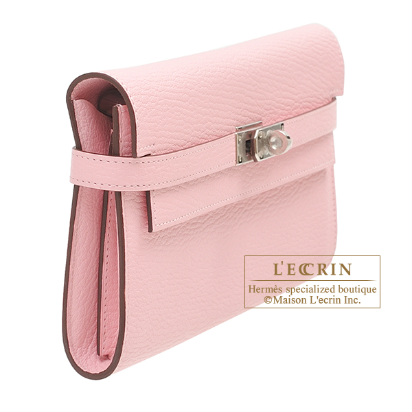 LIMITED! Authentic NEW Hermes Kelly Long Wallet Ghillies Rose Sakura PHW  PINK