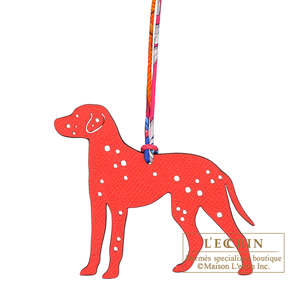 Hermes　Petit H　Dalmatian　Red/Light brown　Clemence leather/Epsom leather