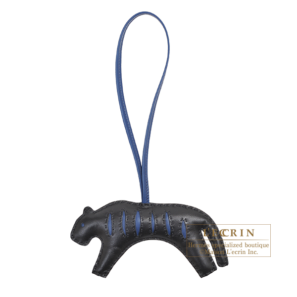 Hermes　Rooroo charm　Black/　Blue de malte　Agneau