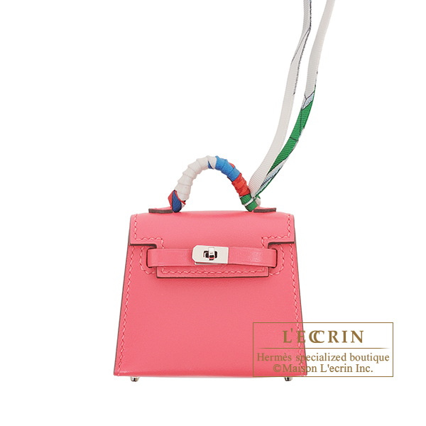 Hermes　Kelly Twilly　Rose lipstick　Tadelakt leather/　Silk　Silver hardware