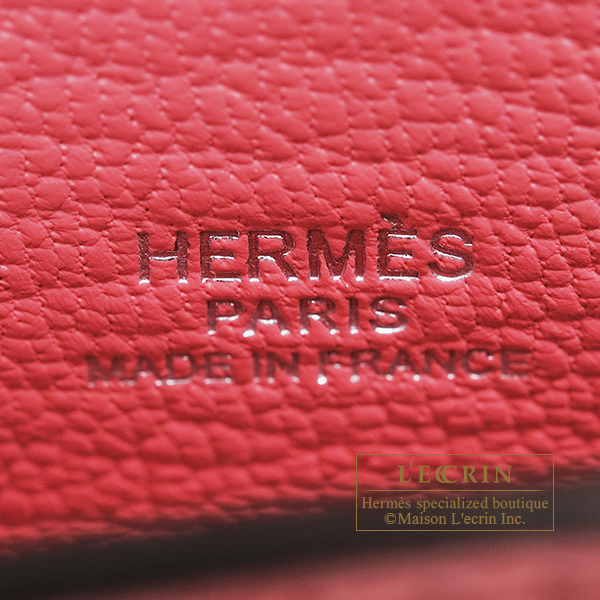 HERMES '20 Micro Kelly Twilly Tadelakt Leather Red / Rouge