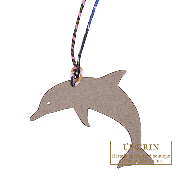 Hermes　Petit H　Dolphin　Grey/Red　Clemence leather/Epsom leather