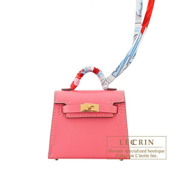 Hermes　Kelly Twilly　Rose lipstick　Tadelakt leather/　Silk　Gold hardware