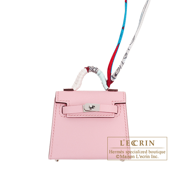 Hermes　Kelly Twilly　Rose sakura　Tadelakt leather/　Silk　Silver hardware