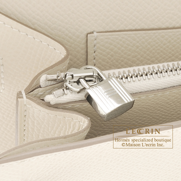 Hermes Calvi Duo Craie Epsom leather Silver hardware