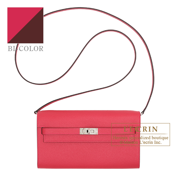 Hermes Kelly Long To Go Verso Framboise/Rouge H Epsom leather