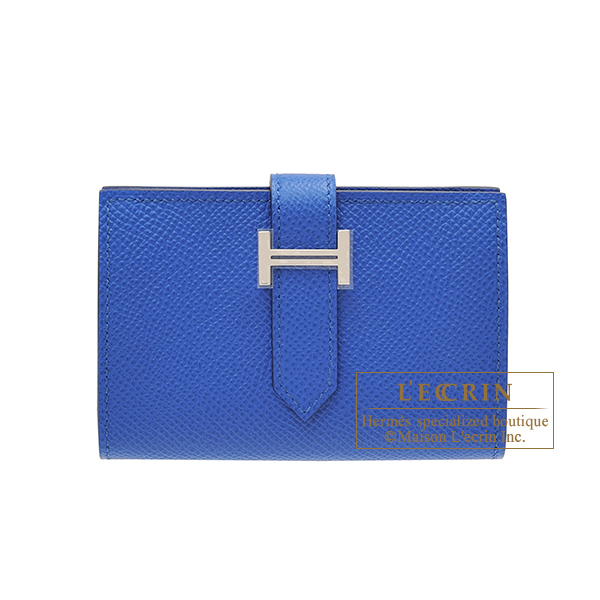 NEW Hermes Bearn Epsom Bleu Sapphire Card Holder Wallet