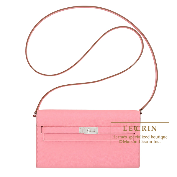 Hermes　Kelly Long To Go　Rose confetti　Epsom leather　Silver hardware