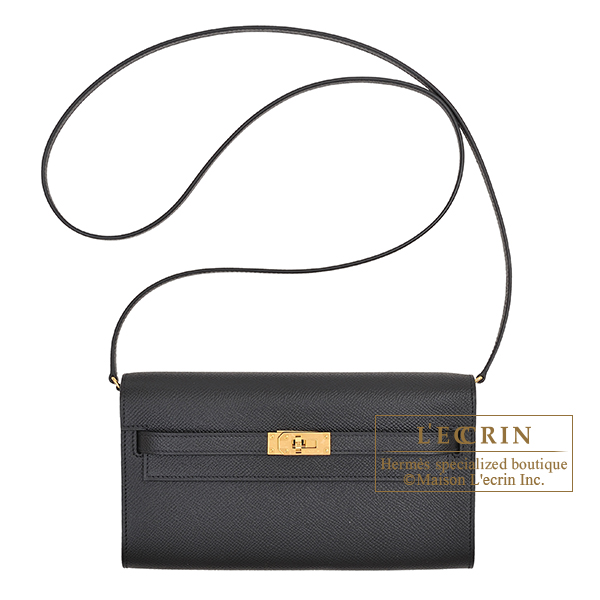 Kelly Classique To Go Wallet Ostrich Leather Gold Hardware