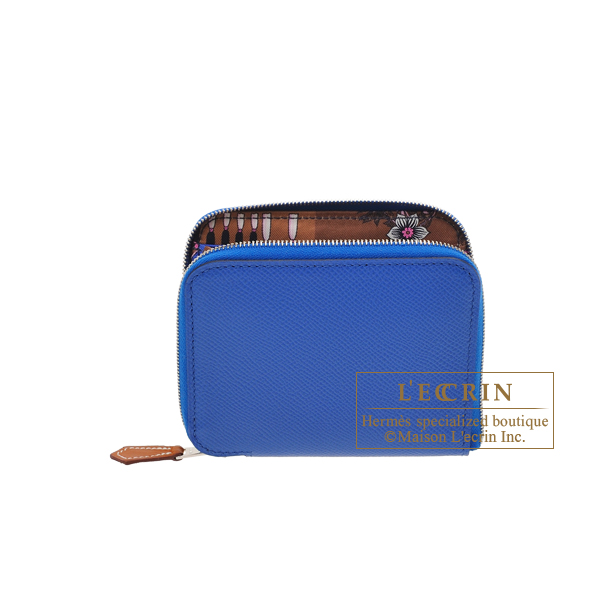 Hermes　Azap　Silk In Compact　Blue france/　Blue saphir　Epsom leather/　Silk　Silver hardware