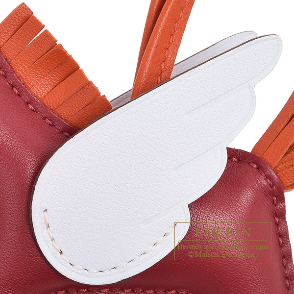 Hermes Rodeo Pegasus Charm PM Burgundy/Cornaline/ Bleu Brume - Stamp U -  THE PURSE AFFAIR